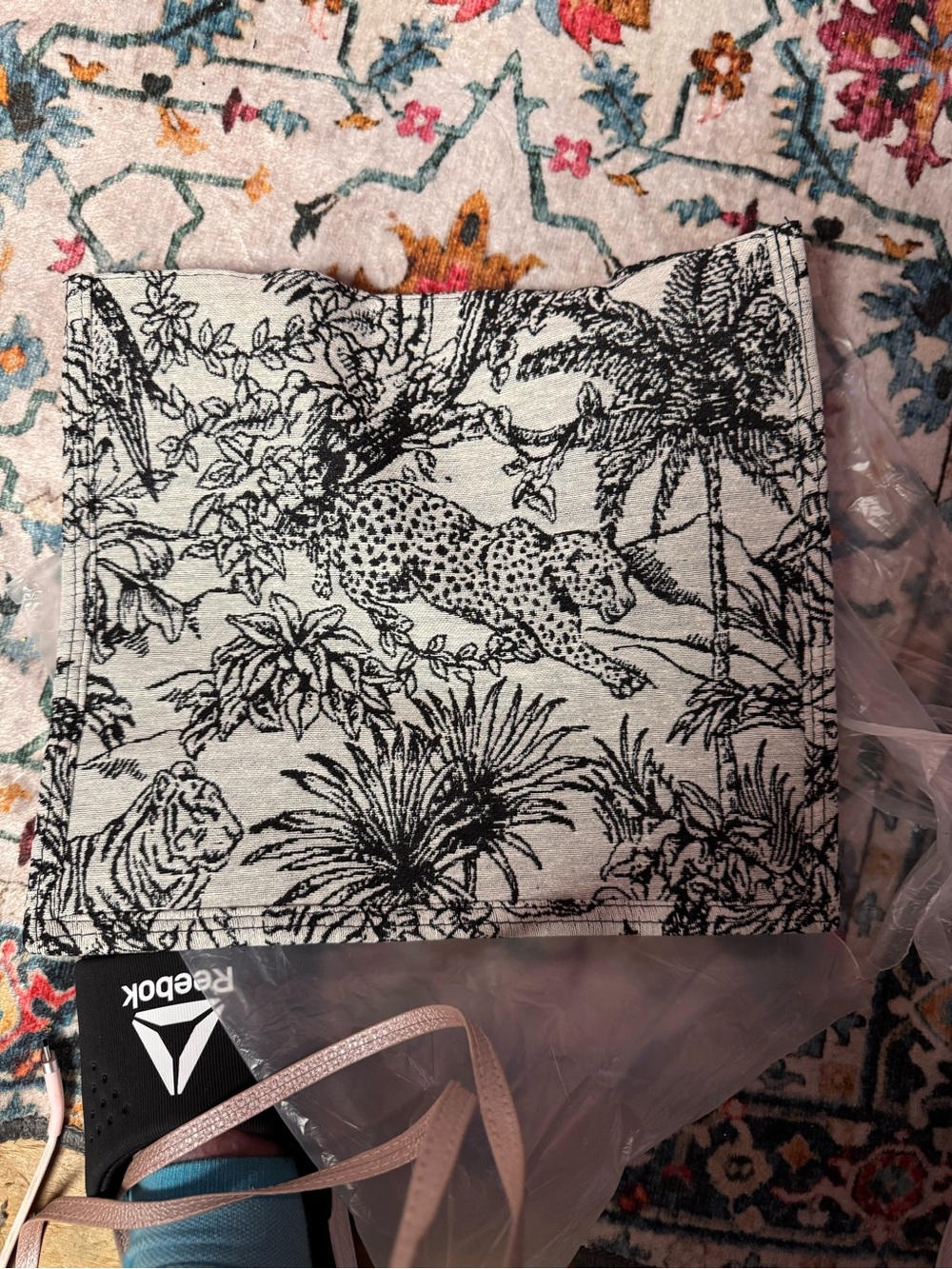 Black and White Jungle Print Square Scarf